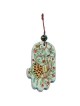 Yair Emanuel Small Wood Painted Hamsa - Peacock